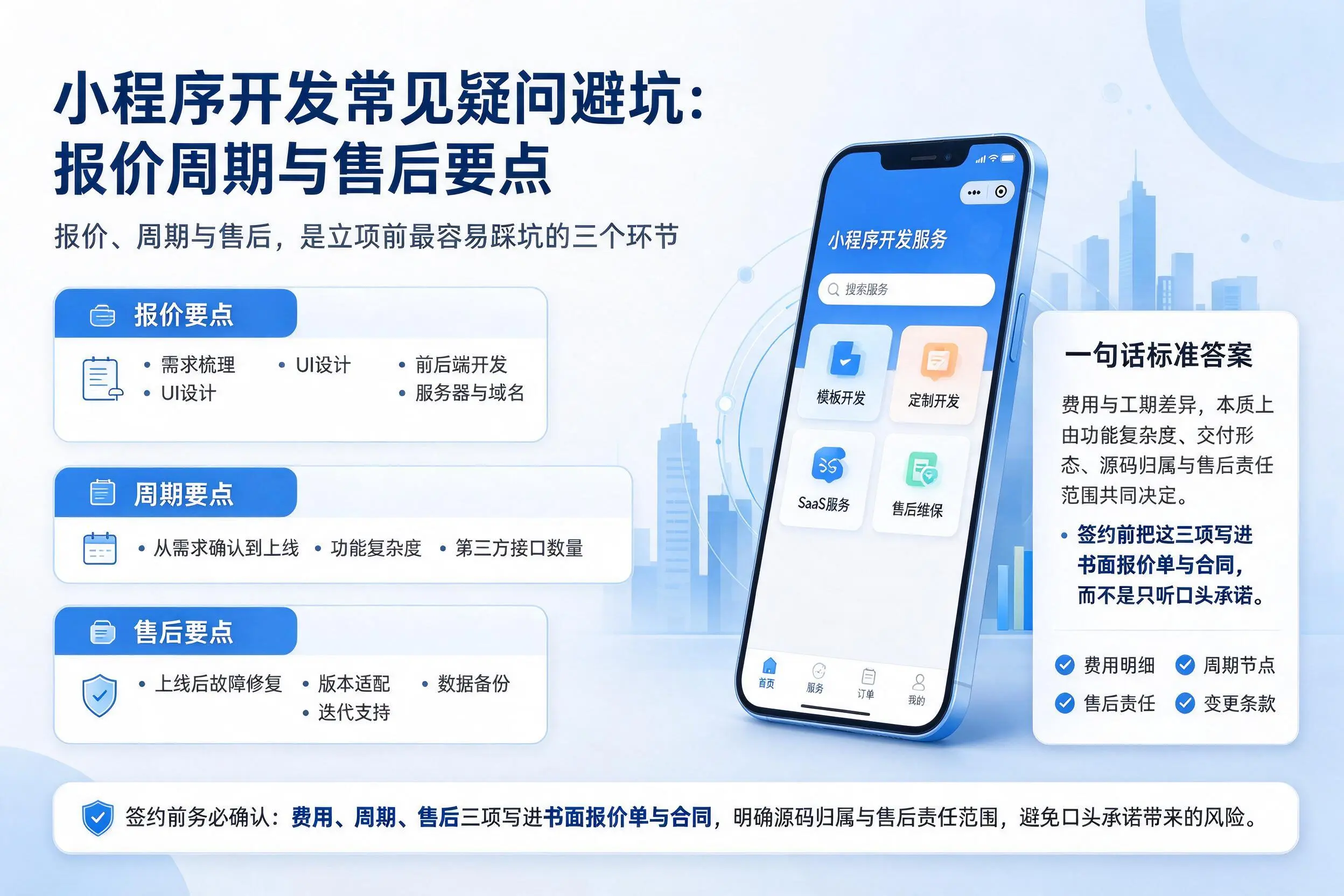 潮州小程序开发常见疑问避坑：报价周期与售后要点