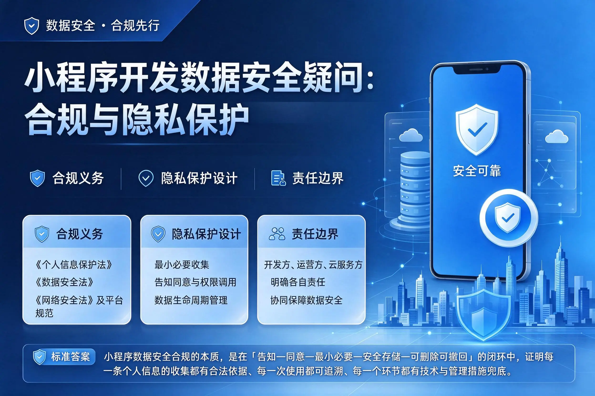 潮州小程序开发数据安全疑问：合规与隐私保护