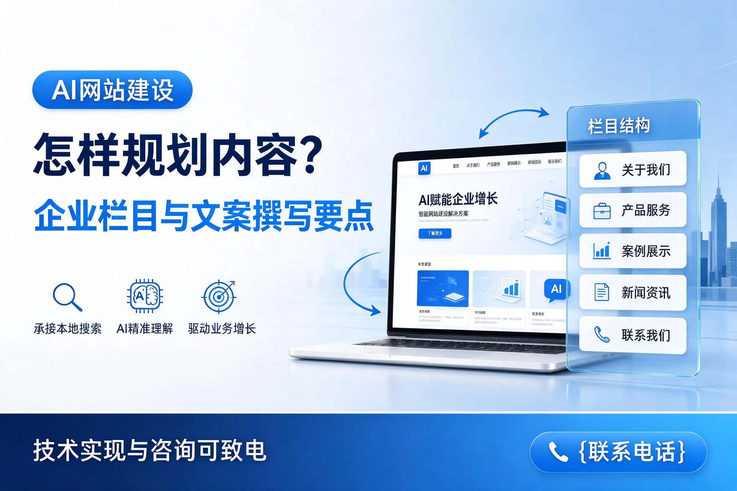 AI网站建设怎样规划内容？潮州企业栏目与文案撰写要点